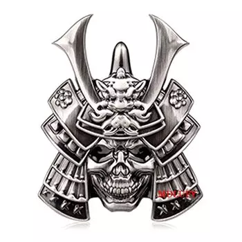 MDLUFY Skull Emblem Shogun Samurai Creative Cartoon Monster Body Scratch Sticker Ukiyoe Car Door Decoration Sticker 3D Metal 3D Skeleton Car Sticker