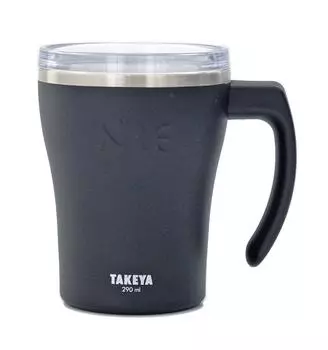 Me Mug Черная кружка из нержавеющей стали объемом 290 мл с прозрачной крышкой, для холодного и термического использования чёрный