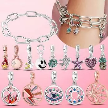 ME Rays of Life Medallion Bracelet Silver Color Original Me Charms ME Chain Link Pulseira Plata Original Bracelet Jewellery