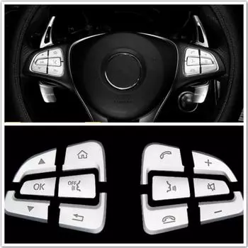 Me + rced + es-Benz GLC CLA CLS GLE GLS наклейки на кнопки рулевого колеса автомобиля Украшение автомобиля Модификация автомобиля 2