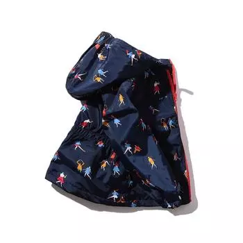 Meanbear Spring and Autumn European and American Boys and Girls Long Sleeve Waist Closing Hooded Waterproof Windbreaker Coat 140