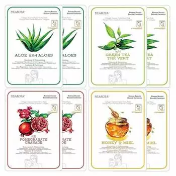 MEAROSA Алоэ, зеленый чай, гранат, медовая маска для лица, набор из 8 шт. (3 варианта) 1SET(8PCS)