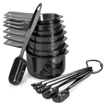 Measuring Cups & Spoons Set - Premium Stainless Steel Measuring Cups and Measuring Spoons Home Tools Kitchen темно-серого