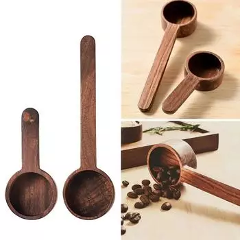 Measuring Wooden Spoon Coffee Bean Powder Black Walnut Measuring Spoon Beech Wooden Spoon Kitchen Measuring Tools
