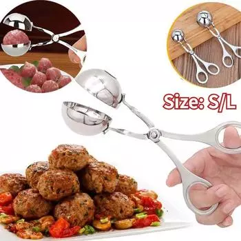 Инструмент для приготовления фрикаделек из нержавеющей стали, зажим для круглых рисовых шариков, ложка, форма для фрикаделек, кухонный гаджет с антипригарным покрытием Small-1pc