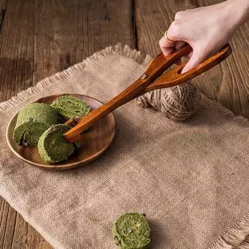 Meat Picnic Durable Wooden Non-toxic Gripper Baking Tools Grill Tongs Serving Clamp Scissor Clip естественный