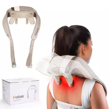 Mebak N1Cervical Massager Электрический массажер для шеи и спины Подушка 4D Разминающий горячий компресс для расслабления мышц Массажная шаль Инструмент Type C Charge