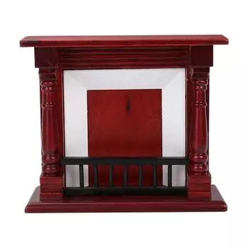 Мебель для украшения кукольного домика, мини-камин из розового дерева для куклы масштаба 1/12