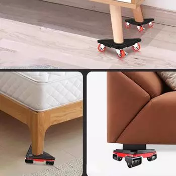 Мебельная тележка, Перевозчики мебели на колесах, 3-колесная тележка, 4 комплекта с подъемником, Инструменты для перемещения тяжелой мебели на роликах 14