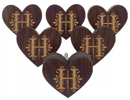 Мебельные ручки IBA Indianbeautifulart Brown Alphabet H с гравировкой для выдвижных ящиков шкафа 2 x 2 Inches - Floral коричневый