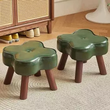 Мебель в скандинавском стиле, небольшой табурет из цельного дерева, крыльцо, пеленальный столик, диван для гостиной, подставка для ног, креативный кожаный табурет, домашнее сиденье