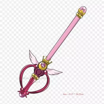 Меч Сейлор Мун Chibiusa Сейлор Юпитер, железные нашивки для одежды, наклейки с аппликациями на одежду, термочувствительная нашивка на заказ