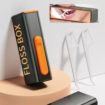 Mecha Wind Mirror Portable Floss Box Auto Pop Up 10pcs Mini Transparent Floss Stick Storage Box Oral Care Floss Organiser Floss