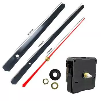 Mechanism Clock Movement Simple Design Thread: 6 Mm Easy To Use Minute Hand: 143 Mm Second Hand:15 Mm Practical чёрный