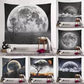 Мечта, ночное небо, звезды, космическая луна, принт, гобелен, домашний декор для дома, гостиной, спальни, тканевый гобелен 100x75cm