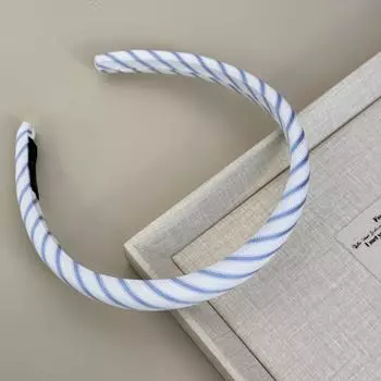 Мечтательная синяя полосатая повязка на голову в виде толстой кишки Корейский летний новый стиль Повязка на голову в лесном стиле Модная повязка-галстук НОВИНКА