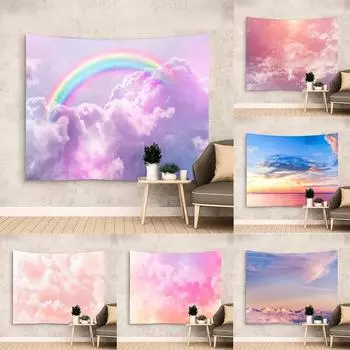 Мечтательное небо красочные облака гобелен для комнаты общежития прикроватная тумбочка эстетическое украшение подвесная ткань фоновая ткань 100x75cm