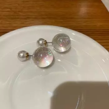 Мечтательные разноцветные серьги-пусеты из стеклянного жемчуга - Женская элегантная и универсальная мода.