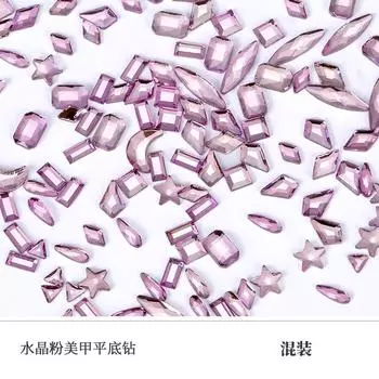 Мечтательный виноградно-пурпурный плоское дно особой формы бриллиант звезда луна капля воды восьмиугольный бриллиант кристальная пудра стекло DIY нейл-арт ювелирные изделия