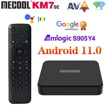 Mecool KM7 SE TV Box Android 11 ATV сертифицированный Google LPDDR4 2 ГБ ОЗУ 32 ГБ 4K USB2.0 Dual Wifi BT5.1 поддержка AV1 Youtube 4K Set Top Box 2G32G чёрный