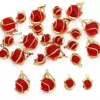 Медь гранатового цвета, модные очаровательные подвески для серег, ожерелья, аксессуары для изготовления ювелирных изделий своими руками 6mm 2pcs