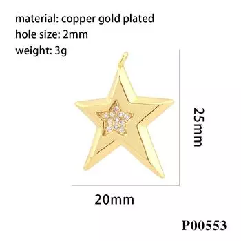 Медь Инкрустированный Цирконом Сердце, Звезда и Луна Ювелирные Аксессуары: Универсальные подвески для серег, ожерелий, браслетов