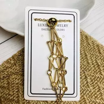 Медь Кристалл Держатель Клетка Ожерелье Золотого Цвета Камень Держатель Ожерелье Женщины Мужчины L золотой