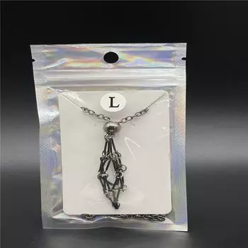 Медь Кристалл Сетка Металлическое Ожерелье Серебряного Цвета Цепи Ожерелья Кристалл Держатель Клетка Ожерелье Вечеринка L