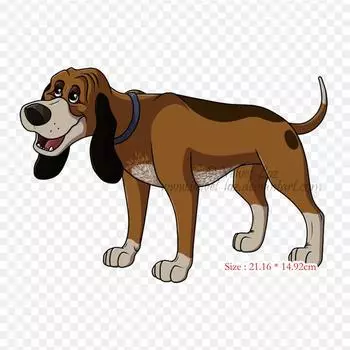 Медь Treeing Coonhound Puppy The Walt Company Утюг на теплопередаче Печать Виниловые нашивки Наклейка для одежды DIY Аппликации Моющиеся нашивки