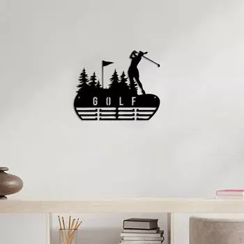 Медальница силуэт украшения прочная настенная черная железная декоративная вешалка для