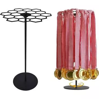 Medals Hanger Display Tabletop Medals Holder, Medals Display Rack Display Shelf for Various Medals, 7.1x20.7x9.8in one size чёрный