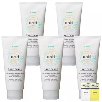 Medel Natural Medicated White Face Wash с ароматом дикой розы, набор из 5 шт. [Оптовая закупка] [Квази-лекарство] [Включая пробный период]