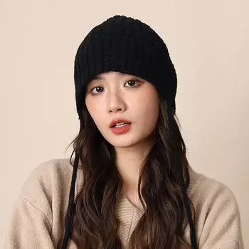 Medela style autumn and winter versatile wool fisherman s hat children Korean ins thermal ear protector strap bucket hat street One Size темно-коричневого