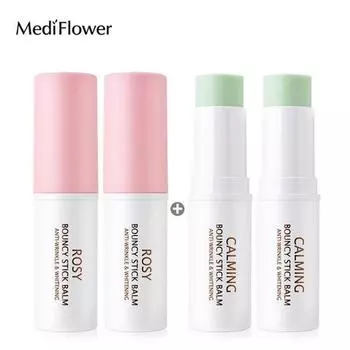 Medi Flower Medi Flower Rosy Bouncy Stick Balm x2 + Успокаивающий бальзам Bouncy Stick x2