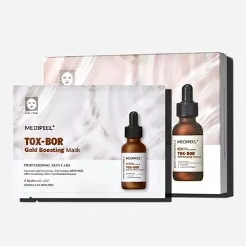 MEDI-PEEL Tox 8 Hyaluronic Acid Bor Gold Boosting Mask 25мл*10мл, Увлажнение, Корейская косметика, Kbeauty, образец 25ml x 5ea