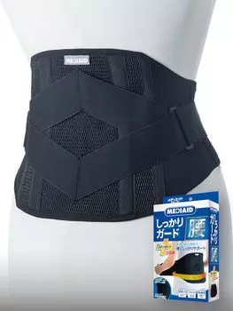 Media Aid Waist Supporter Firmly Guard Waist Standard Plus LL Black Medical Производитель Nippon Sigmax Unisex Corset Повседневная жизнь Работа Спорт [Официальный