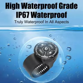 Медиа-контроллер Портативный шлем Наушники Автомобильные аксессуары Руль Пульт дистанционного управления Беспроводной Bluetooth 5.3 Кнопка дистанционного управления чёрный