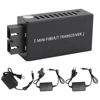 Медиаконвертер Ethernet 20 км 1000 М одномодовый Tx1310 нм SC DC5V1A волоконно-оптический трансивер 100? EU Plug