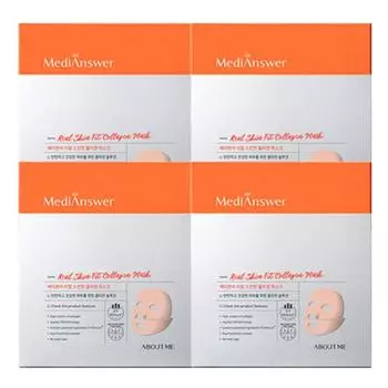 MediAnswer Real Skin Fit Коллагеновая маска, 4 шт., 1 упаковка