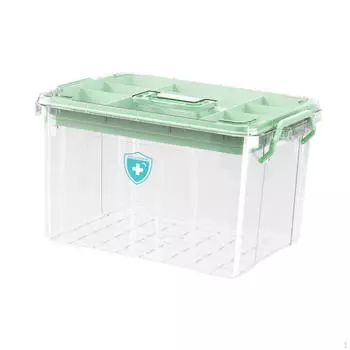 Медицинский ящик Экстренные лекарства Аптечки первой помощи Контейнер для общежитий зелёный