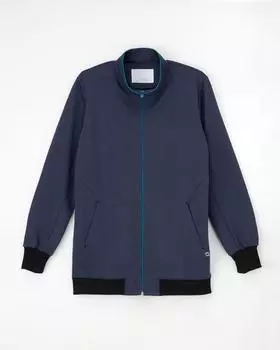Medical uniform blouson navy turquoise zip-up TJ-2000(M) +