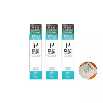 Medicinal Pearl White Pro Shine 120 г x 3 с оригинальным стилистом [в комплекте наклейка]