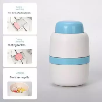 Medicine Boxes 2-in-1 Pill Box Plastic Empty Pill Cutter Portable Waterproof Pill Organizer Case Household