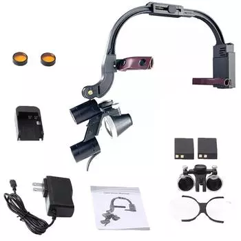 Медицинская новая модель Двойная хирургическая лупа 2,5X/3,5X стоматологическая лупа Black 2.5X
