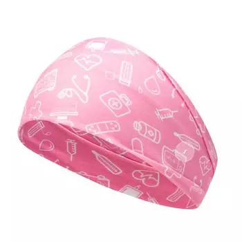 Медицинская повязка на голову для девочки с пуговицами, повязки для волос, женская повязка для волос, печатные банданы, милая повязка на голову, влагопоглощающие тюрбаны, эластичная