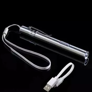 Медицинская ручка-лампа с зарядкой через USB, светодиодная инспекционная лампа-ручка из нержавеющей стали, инспекционная лампа для учеников, фонарик