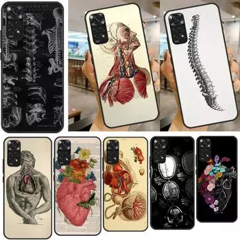 Медицинский чехол с анатомией человека для Xiaomi Redmi Note 11 10 9 8 7 Pro 10S 9S 8T Redmi 10 9A 9C 9T мягкий чехол Redmi 8