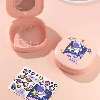 Медицинский инструмент для защиты зубов, футляр для брекетов, ортодонтический фиксатор, ящик для хранения зубных протезов розовый