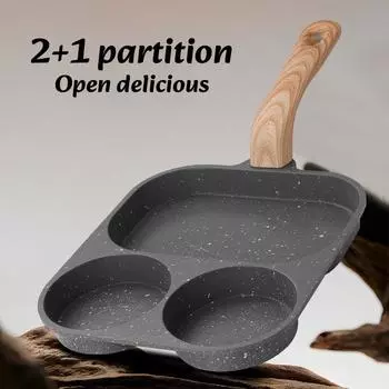 Медицинский камень Четырехотверстие Яичница Горшок Бытовая Антипригарная Плоская Дно Яичница Клецки Завтрак Яйца Гамбургер Жаровня Инструменты