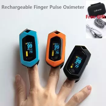Медицинский перезаряжаемый пальцевый пульсоксиметр, встроенная литиевая батарея, измеритель насыщения крови кислородом, портативный монитор сердечного ритма Spo2 оранжевый
